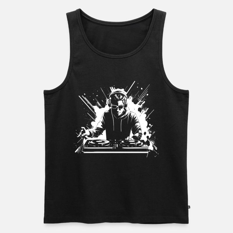 Dj Grafik - Männer Premium Bio Tank Top - Schwarz