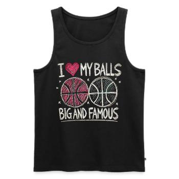J’adore mes ballons gros et célèbre design de basket-ball - Débardeur bio Premium Homme - noir - Devant - Michal (187cm)