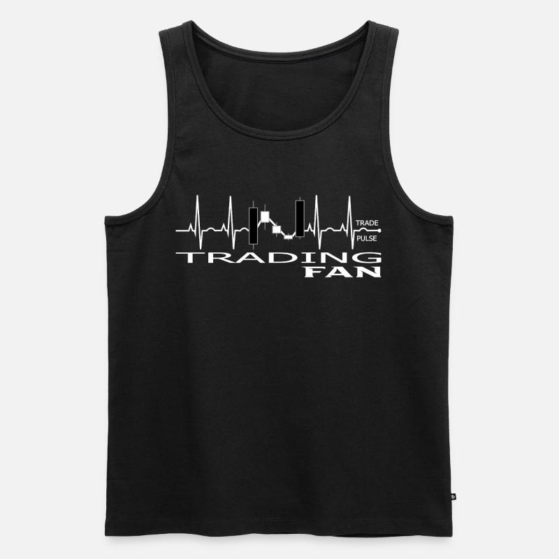 Conception de graphiques de trading Pulse - Débardeur bio Premium Homme - noir