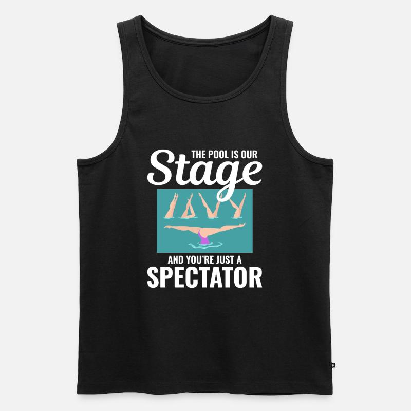 Zuschauer am Pool, Illustration, Synchronschwimmen - Männer Premium Bio Tank Top - Schwarz