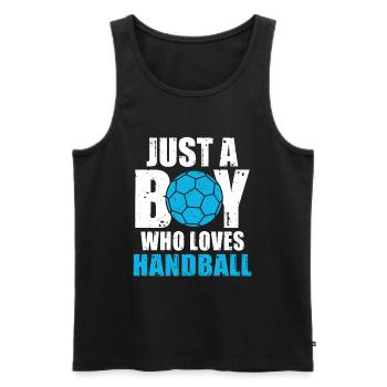 Just a Boy Who Loves Handball - Men's Premium Organic Tank Top - black - Front - AI Model Male 178 light (178cm)