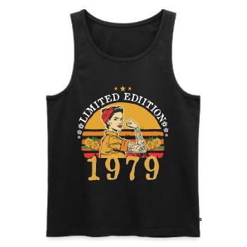 Original 1979 Jahrgang | 1979 Geburtstagsgeschenk - Männer Premium Bio Tank Top - Schwarz - Vorne - AI Model Male 178 light (178cm)