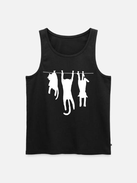 Funny Cat T-Shirt - Men's Premium Organic Tank Top - black