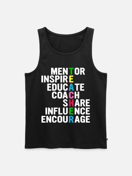 Teacher Acrostichon: Mentor, Inspire,... - Men's Premium Organic Tank Top - black