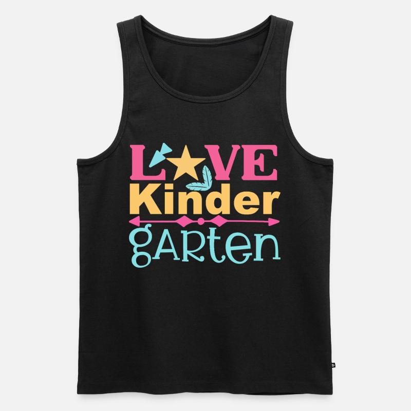 Liebe Kindergarten - Stern und Pfeil - Männer Premium Bio Tank Top - Schwarz