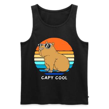 Capybara Capibara - Männer Premium Bio Tank Top - Schwarz - Vorne - AI Model Male 178 light (178cm)