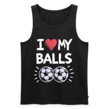 J’adore le design de mes ballons de football - Débardeur bio Premium Homme - noir - Devant - Michal (187cm)