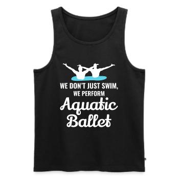 Ballet aquatique Natation synchronisée motivante - Débardeur bio Premium Homme - noir - Devant - AI Model Male 178 light (178cm)