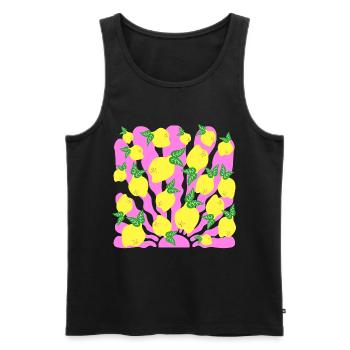 SONNE ITALIENISCHE ZITRONEN ITALIEN - Männer Premium Bio Tank Top - Schwarz - Vorne - AI Model Male 178 light (178cm)