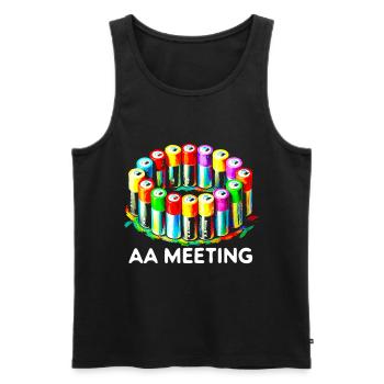 AA Meeting-Batterien Nüchternheit Humor T-Shirt - Männer Premium Bio Tank Top - Schwarz - Vorne - Michal (187cm)
