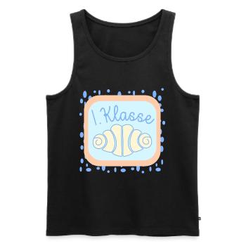 Franzbrötchen Schulkind 1. Klasse - Männer Premium Bio Tank Top - Schwarz - Vorne - Michal (187cm)