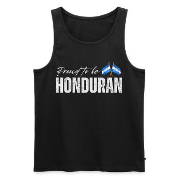 Fierté hondurienne, j’adore le Honduras - Débardeur bio Premium Homme - noir - Devant - AI Model Male 178 light (178cm)