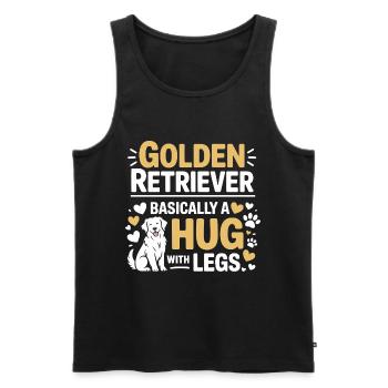 Lustiges Golden Retriever Hundedesign - Männer Premium Bio Tank Top - Schwarz - Vorne - Michal (187cm)