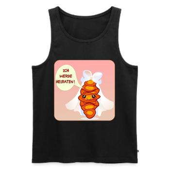 BRAUT - ICH WERDE HEIRATEN - FRANZBRÖTCHEN - Männer Premium Bio Tank Top - Schwarz - Vorne - Michal (187cm)