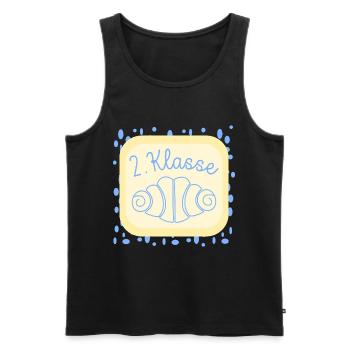 Franzbrötchen Schulkind 2. Klasse - Männer Premium Bio Tank Top - Schwarz - Vorne - Michal (187cm)