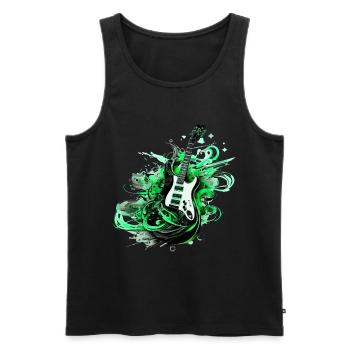 E-Gitarre Gitarre Gitarrist Musik Instrument Rock - Männer Premium Bio Tank Top - Schwarz - Vorne - Michal (187cm)