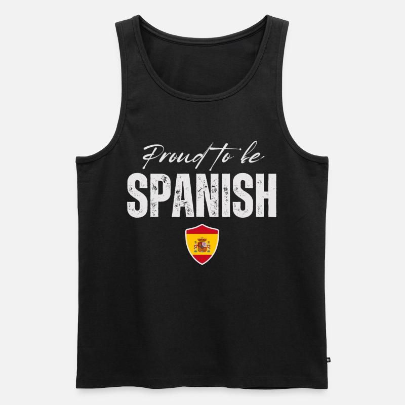 Spanischer Stolz, ich liebe Spanien - Männer Premium Bio Tank Top - Schwarz