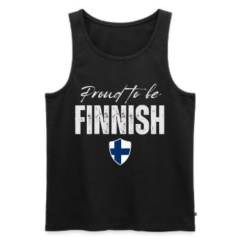 Fierté finlandaise, j'aime la Finlande - Débardeur bio Premium Homme - noir - Devant - Michal (187cm)