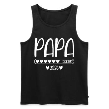 Papa 2026 chargement - Débardeur bio Premium Homme - noir - Devant - AI Model Male 178 light (178cm)