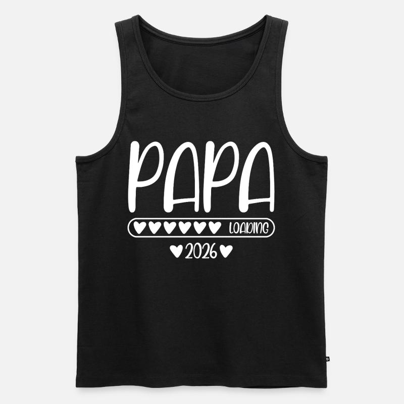 Papa 2026 loading - Männer Premium Bio Tank Top - Schwarz