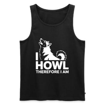 Ich heule, also bin ich ein heiserer Wolf - Männer Premium Bio Tank Top - Schwarz - Vorne - AI Model Male 178 light (178cm)