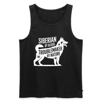Husky durch Blut, Unruhestifter durch Natur - Männer Premium Bio Tank Top - Schwarz - Vorne - AI Model Male 178 light (178cm)