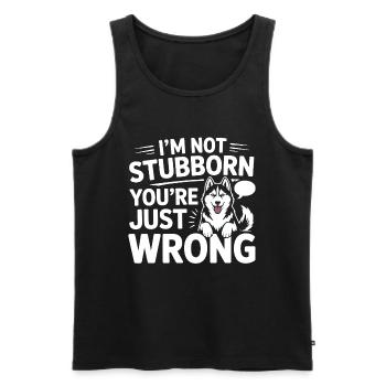 Husky Dog Humor You’re Just Wrong - Men's Premium Organic Tank Top - black - Front - AI Model Male 178 light (178cm)