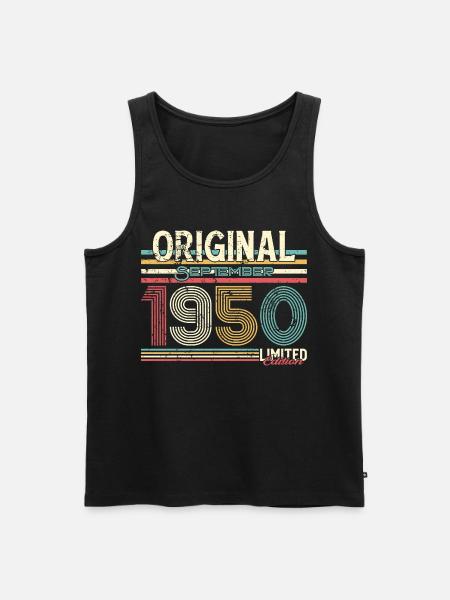 Retro September 1950 Limited Edition - Men's Premium Organic Tank Top - black