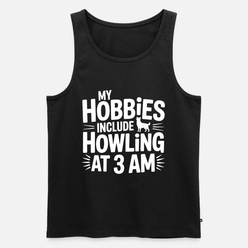 My Hobbies Include Howling Husky - Men's Premium Organic Tank Top - black