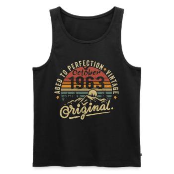 1963 Geboren im oktober 1963 Jahrgang oktober 1963 - Männer Premium Bio Tank Top - Schwarz - Vorne - AI Model Male 178 light (178cm)