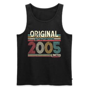 September 2005 Limitierte Original Grafik - Männer Premium Bio Tank Top - Schwarz - Vorne - AI Model Male 178 light (178cm)