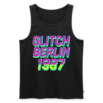 Glitch, Berlin 1987 - Men's Premium Organic Tank Top - black - Front - AI Model Male 178 light (178cm)