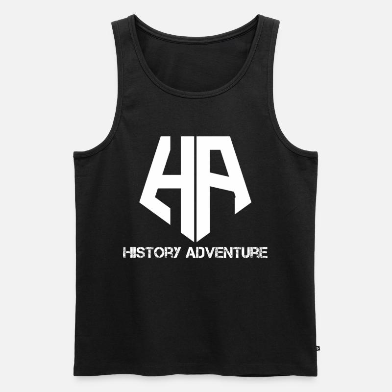 History Adventure Logo - Männer Premium Bio Tank Top - Schwarz