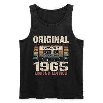 Born in October 1965 | Vintage October 1965 Gift - Men's Premium Organic Tank Top - black - Front - Michal (187cm)