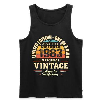 Retro October 1983 - birthday october 1983 - Men's Premium Organic Tank Top - black - Front - Michal (187cm)