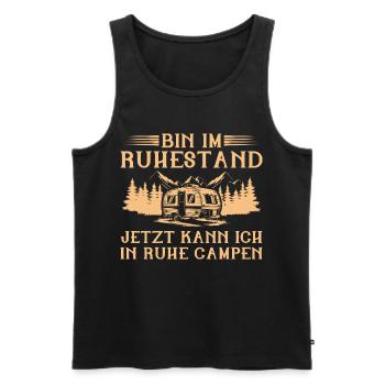Bin im Ruhestand - Wohnwagen Camping Rentner - Männer Premium Bio Tank Top - Schwarz - Vorne - Michal (187cm)