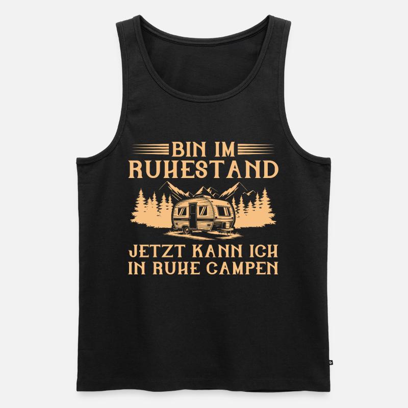 Bin im Ruhestand - Wohnwagen Camping Rentner - Männer Premium Bio Tank Top - Schwarz