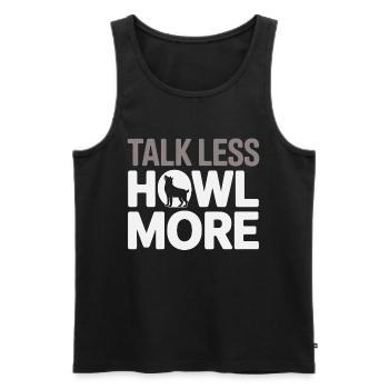 Husky Heulen Zitat Hundeliebhaber - Männer Premium Bio Tank Top - Schwarz - Vorne - AI Model Male 178 light (178cm)