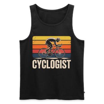 Vélo Cyclisme Amour Chemise Cycliste - Débardeur bio Premium Homme - noir - Devant - Michal (187cm)