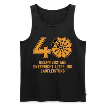 HU October 2025 - 40 Years - Birthday Gift - Men's Premium Organic Tank Top - black - Front - Michal (187cm)