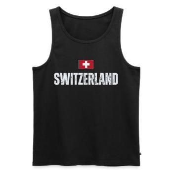 I love Switzerland, Swiss patriot - Men's Premium Organic Tank Top - black - Front - Michal (187cm)