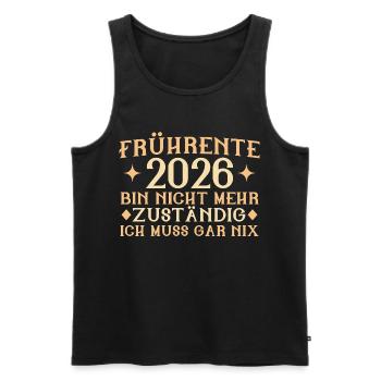Early retirement 2026 - No longer responsible - Retirement part - Men's Premium Organic Tank Top - black - Front - AI Model Male 178 light (178cm)