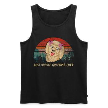 Best Doodle Grandma ever with Pink Bows - Men's Premium Organic Tank Top - black - Front - Michal (187cm)
