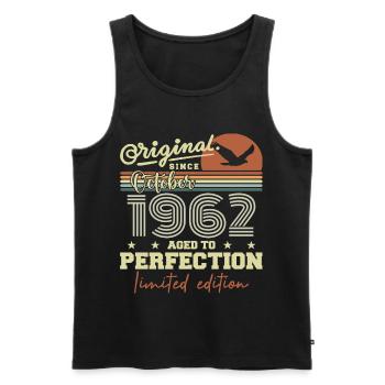 1962 October 1962 Birthday October 1962 - Men's Premium Organic Tank Top - black - Front - Michal (187cm)