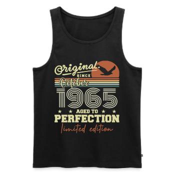 1965 October 1965 Anniversary October 1965 - Men's Premium Organic Tank Top - black - Front - AI Model Male 178 light (178cm)