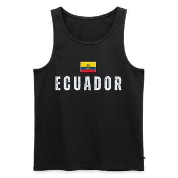 Drapeau de l'Équateur, j'aime l'Équateur - Débardeur bio Premium Homme - noir - Devant - AI Model Male 178 light (178cm)