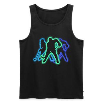 Eishockey Silhouette Jungen Eishockeyspieler - Men's Premium Organic Tank Top - black - Front - Michal (187cm)