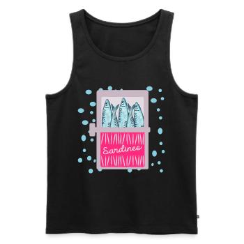 FISH TIN SARDINES FISH TIN - Men's Premium Organic Tank Top - black - Front - AI Model Male 178 light (178cm)
