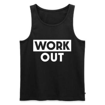Work Out - Men's Premium Organic Tank Top - black - Front - AI Model Male 178 light (178cm)
