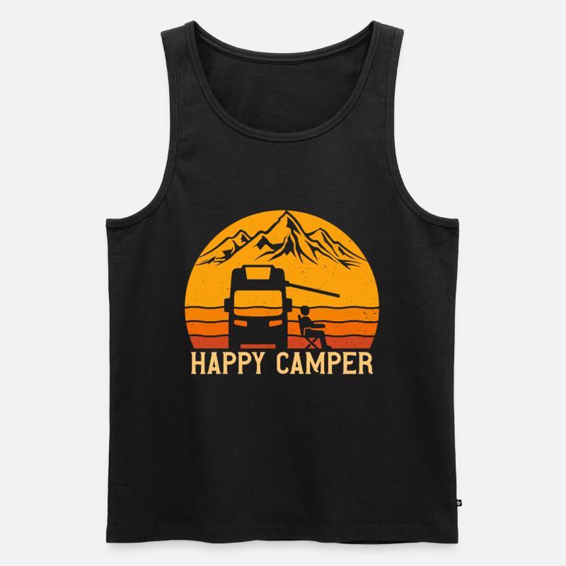 Happy Camper Camper Camping - Männer Premium Bio Tank Top - Schwarz